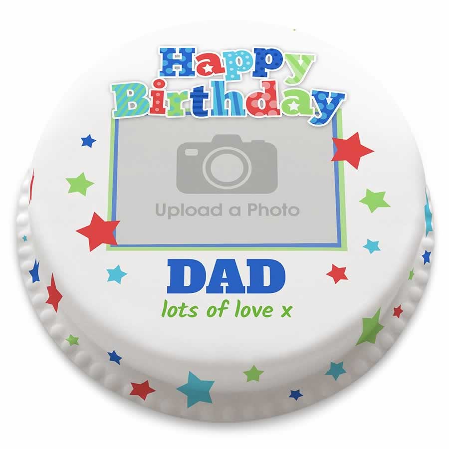 Bakerdays | Personalised Happy Birthday Dad Photo Cake from bakerdays